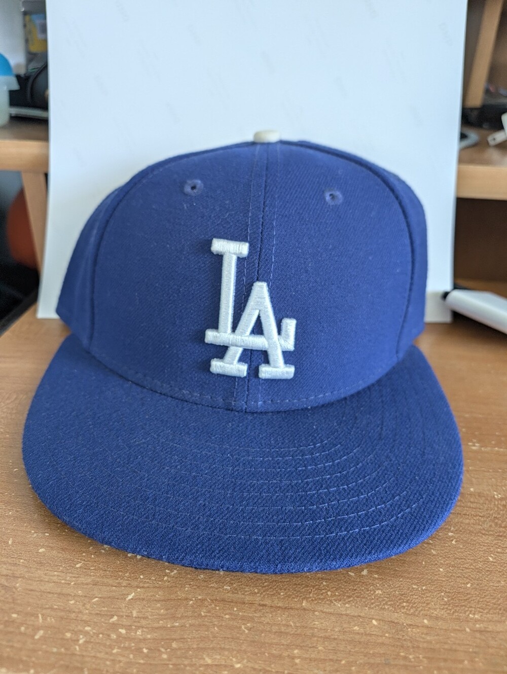 9fifty New Era  Navy and White LA Dodgers Fitted 7 1/4